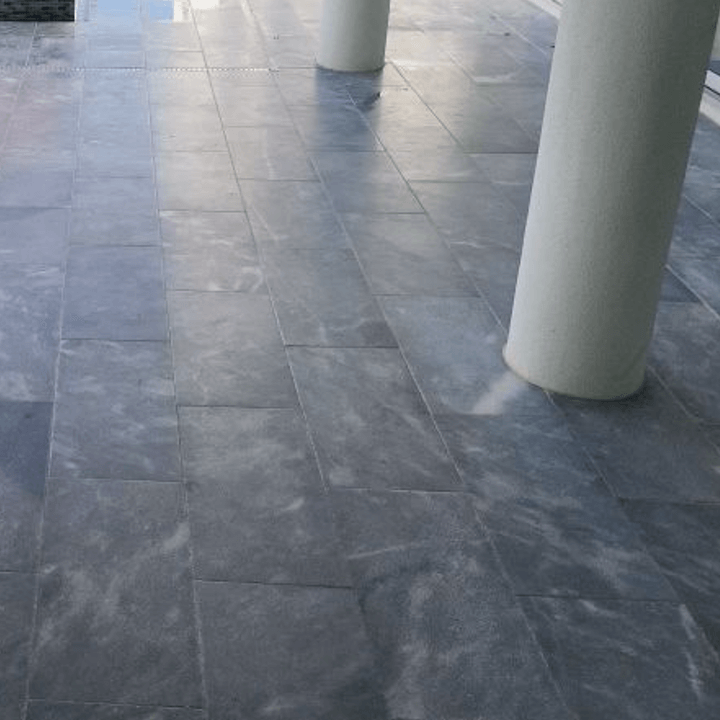 Honed grey marble pool deck