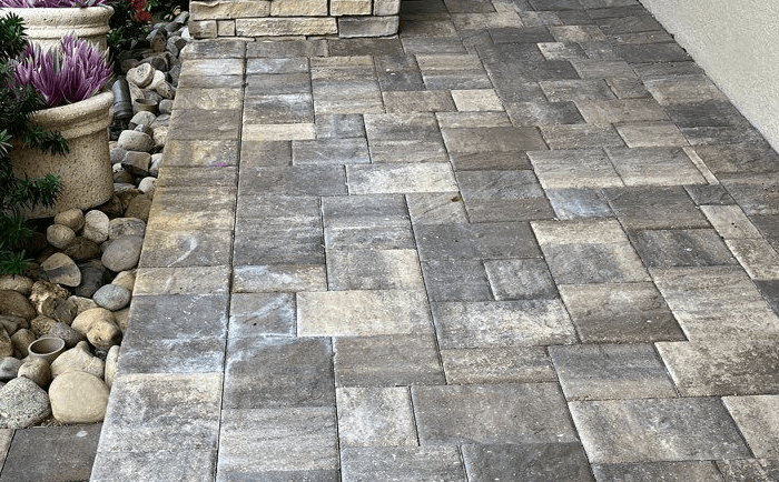 efflorescence on porch