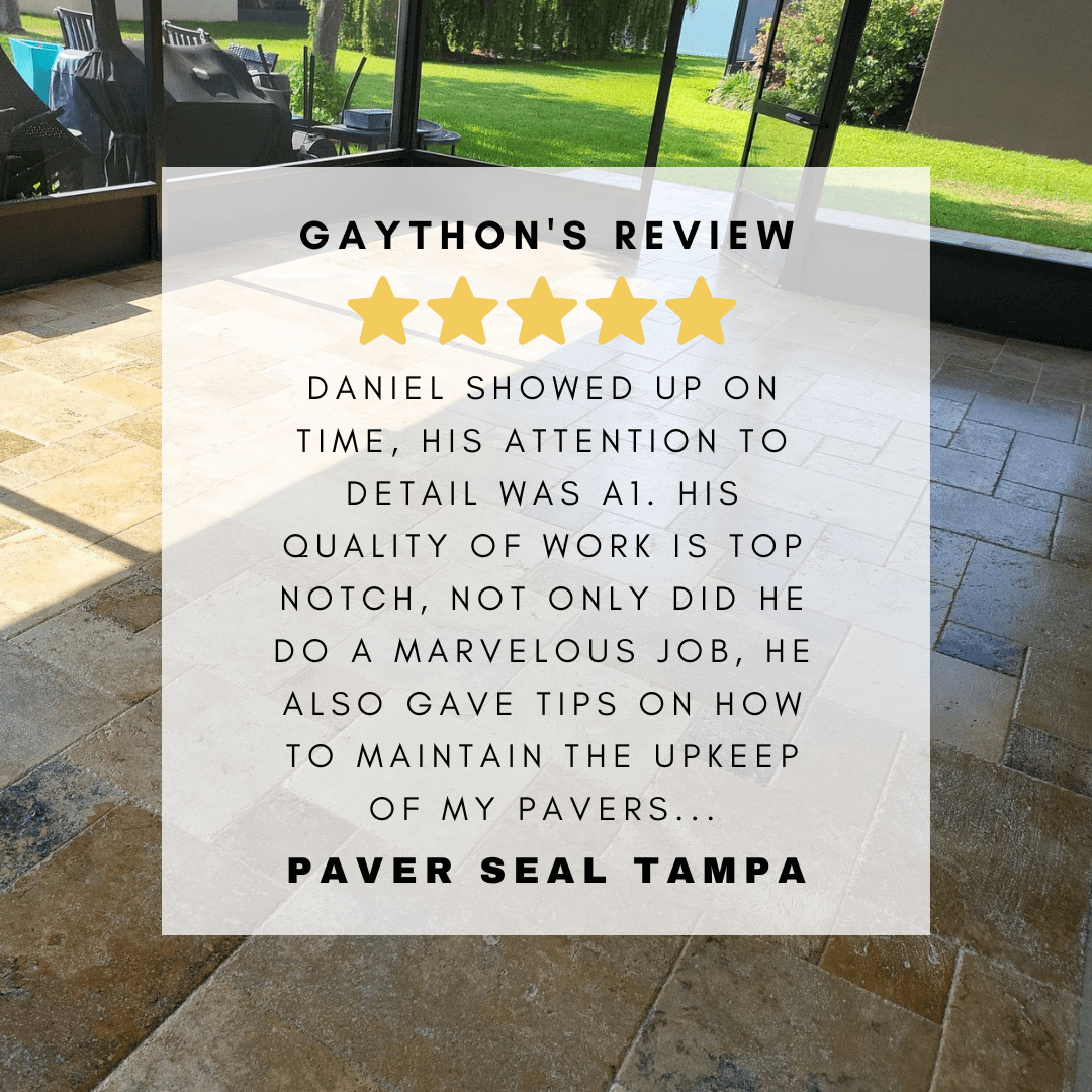 Gaython Review travertine sealed with detail