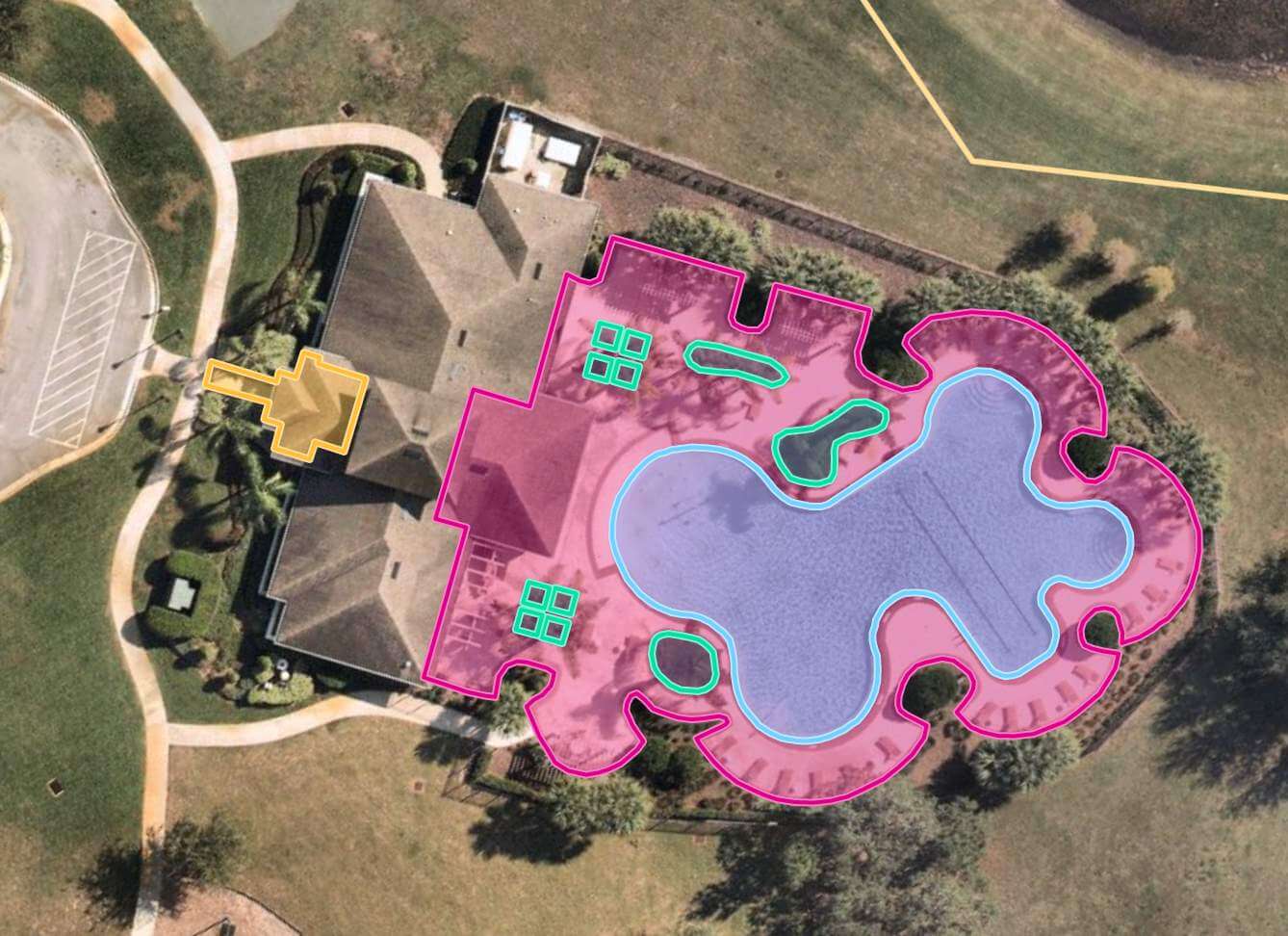 Community amenities center aerial map in Hudson FL