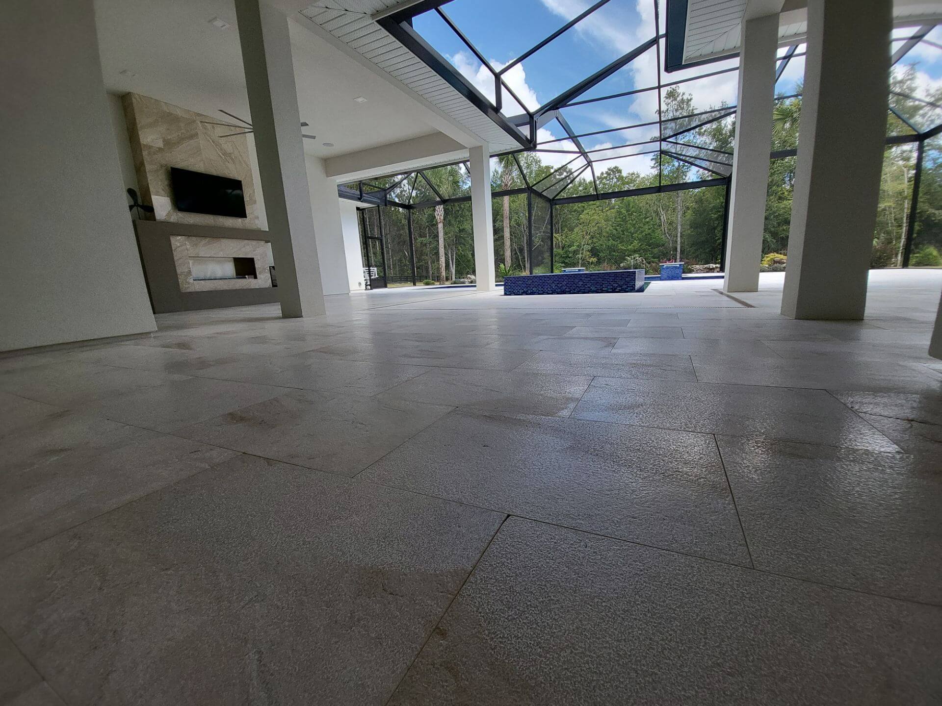Tumbled Travertine Sealing