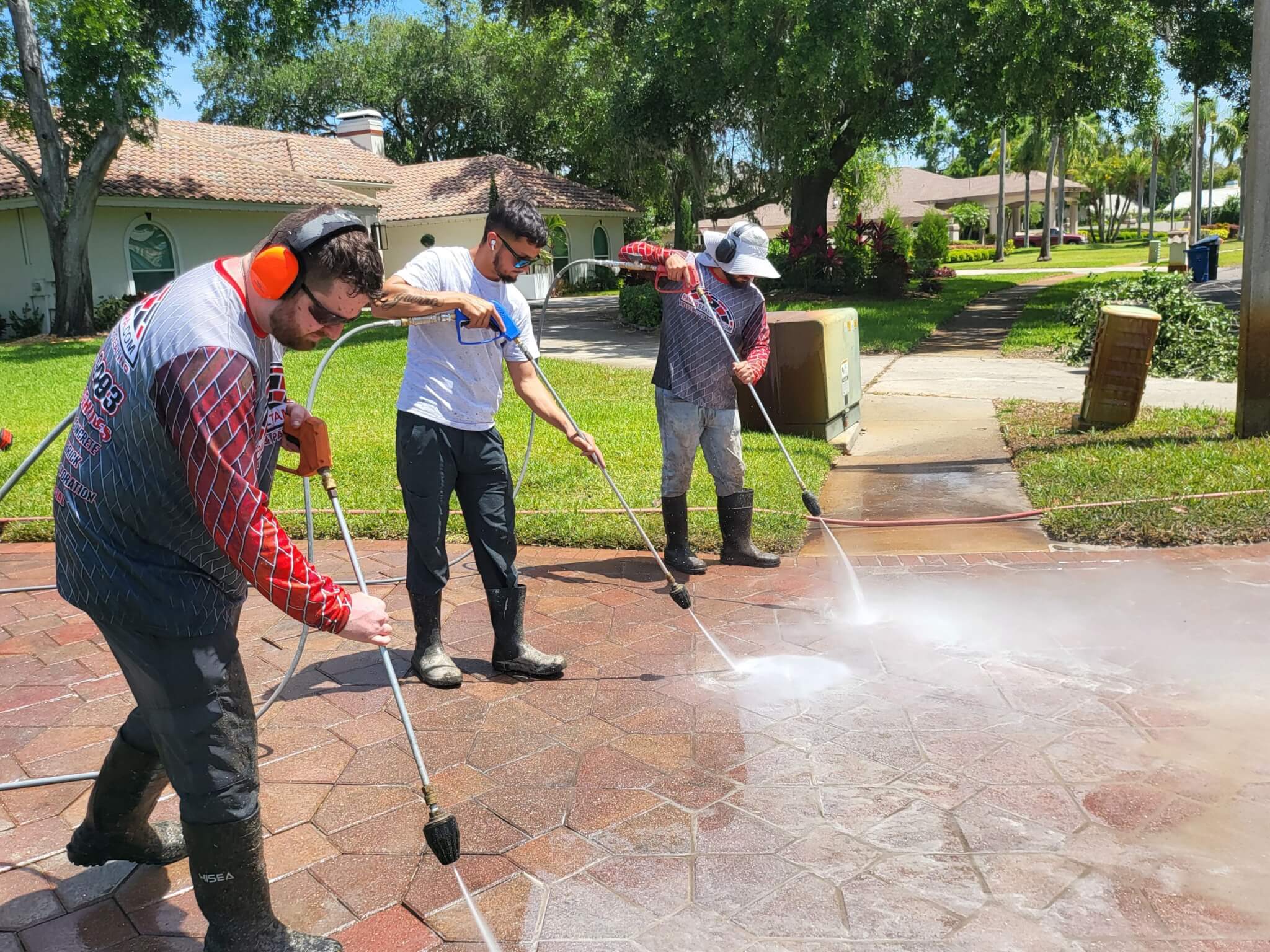 Crew Working Paver Stripping Restoration
